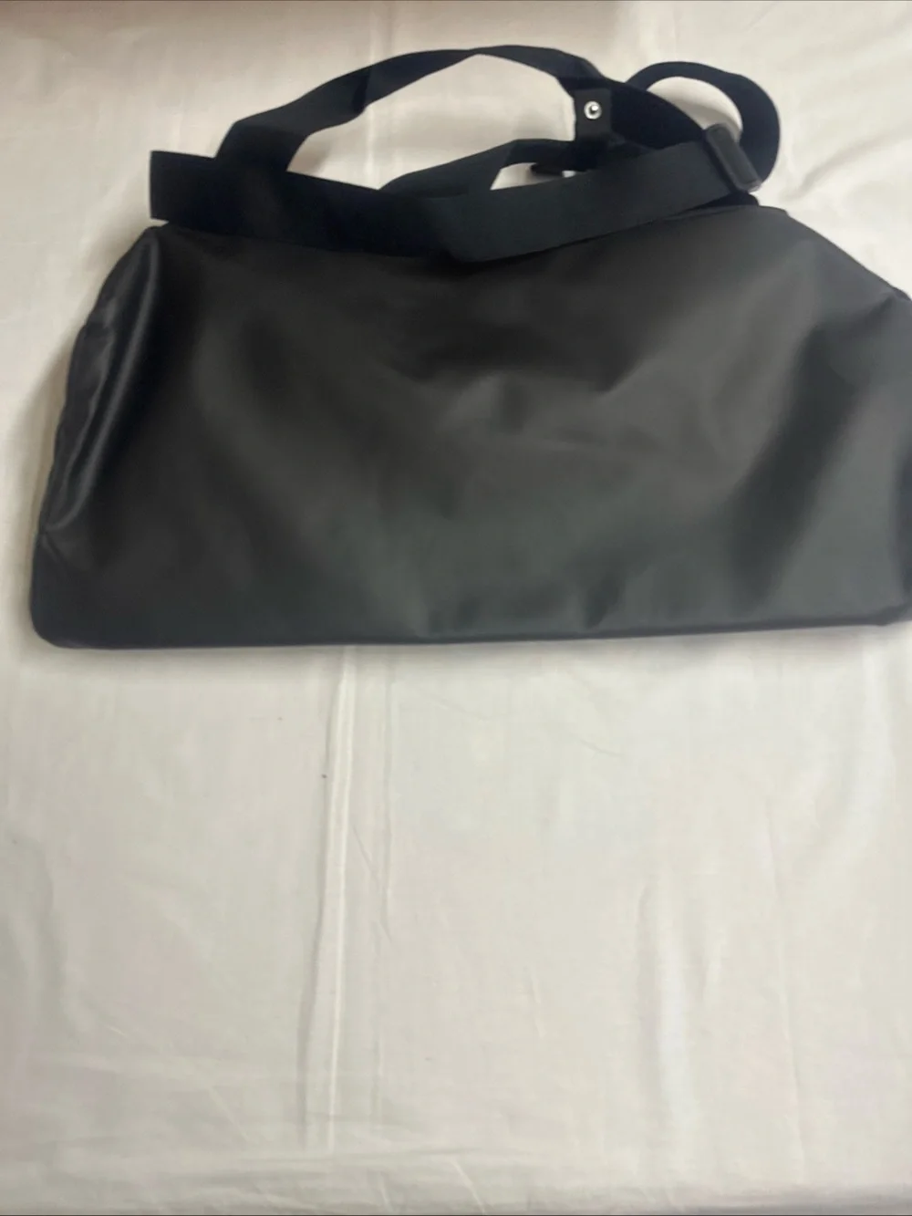 Nike Black Duffel Bag with White Swoosh Logo